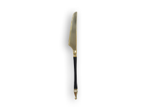 סכינים פלסטיק קשיחים כתר 10 יח' - שחור זהב	